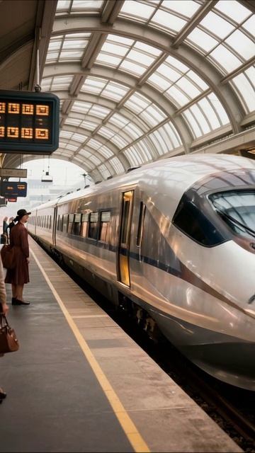 Современный поезд на станции: с возможностью путешествий #поезд #транспорт #путешествия