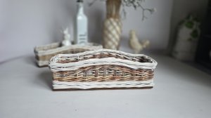 Плетем корзинку для подачи хлеба из бумажной лозы