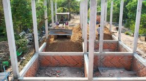 First Process Of Building the Dream Home. Bury Ground Between The Squares Size 5×15