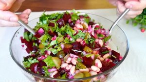 Салат с фасолью. Бюджетный, простой и по настоящему вкусный. Салат за 5 минут 🥦