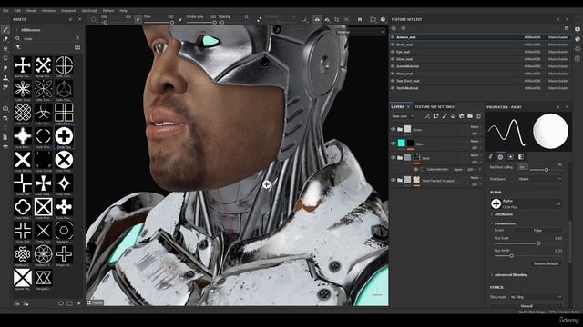 Cyborg Hard Surface Character Creation in Blender (7) 26 - Cables & Caruncle Textures