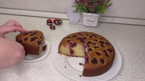 Пышный пирог с вишней❗🔥 Всё смешал и в духовку  Без миксера❗🔥