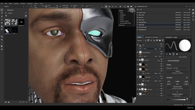Cyborg Hard Surface Character Creation in Blender (7) 27 - Texture Tweaks