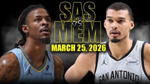 26.03.2026 | ОБЗОР МАТЧА | Мемфис Гриззлиз - Сан-Антонио Спёрс | Highlights