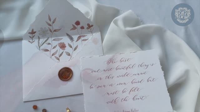 Конверт с поздравительной открыткой: как украсить клапан конверта акварельными цветами