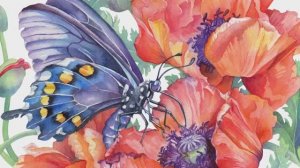 Как рисовать  акварельную бабочку