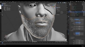 Cyborg Hard Surface Character Creation in Blender (8) 5 - Hair Beard
