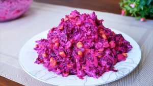 Съедят за минуту! Салат со свеклой. Беру банку кукурузы и свеклу и готовлю бюджетный салат!