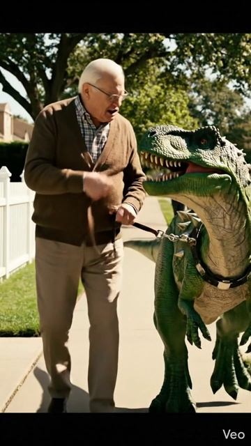 Дед Идёт с Динозавром по Улице и Жалуется, что Якобы его Динозавр Съел Дворника.