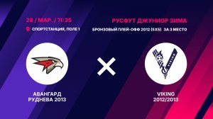 Бронзовый плей-офф 2012 (5х5) За 3 место   Авангард Руднева 2012/2013 - VIKING 2012/2013