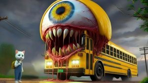 Мультики для детей 🐱💥🚌 Котенок по дороге в школу столкнулся с мутировавшим школьным автобусом!