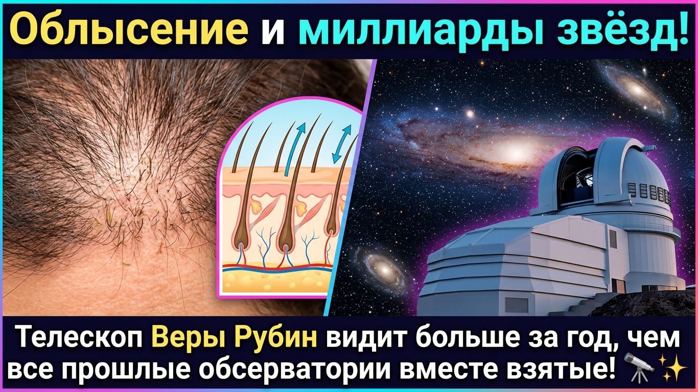 Новости науки #65 : Облысение под контролем, телескоп Веры Рубин ввели в эксплуатацию!