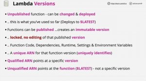 learn.cantrill.io - 089 - Lambda Versions