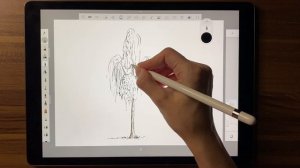 2 день челленджа. Рисуем дерево - березу. Программа SketchBook