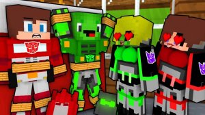 Джей Джей и Майки-трансформеры в ловушке любви с девушкой-десептиконом. Майнкрафт Мультик