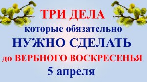 Три дела которые нужно сделать до Вербного Воскресенья 5 апреля. Лазарева Суббота. Молитва 5 апреля