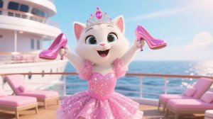 Милый котенок впервые пробует макияж