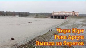 ЧЕЧНЯ ЧИРИ-ЮРТ, наводнение. Река Аргун вышла из берегов.