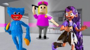 ХАГГИ ВАГГИ ИГРАЕТ С ЛИЛИ ЛАЙБРЕЙДЗ в ПОБЕГ ИЗ ТЮРЬМЫ БАРРИ В ROBLOX POPPY PLAYTIME РЕАКЦИЯ