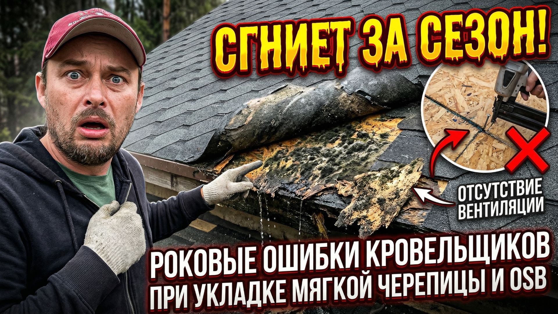 Сгниёт за сезон! Фатальные ошибки кровельщиков при укладке мягкой черепицы и ОСП смотреть онлайн