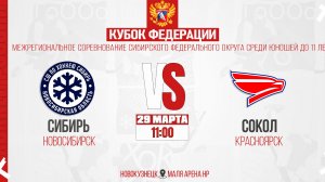 29.03.2026г. СИБИРЬ (Новосибирск)-СОКОЛ (Красноярск). Кубок Федерации. Юноши  2015 г.р.