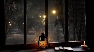 Дождливый вечер у окна для сна и расслабления 🌧️🕯️