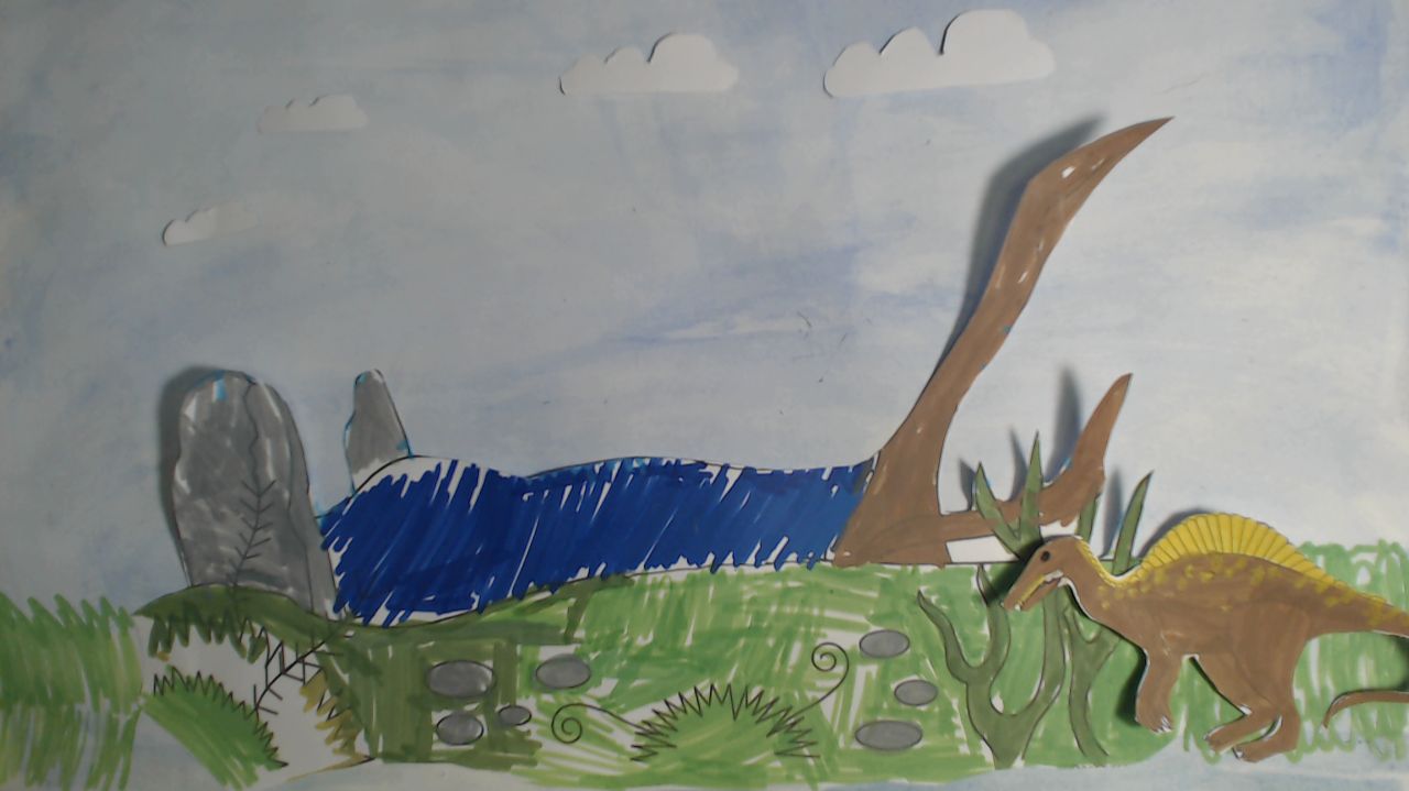 Спинозавр на охоте