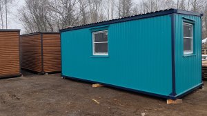 Бытовка дачная с печкой вагончик металлический блок контейнер 2.40х6х2.40м с утеплением 100мм бирюза