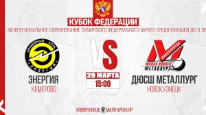 29.03.2026г. ЭНЕРГИЯ (Кемерово)-ДЮСШ МЕТАЛЛУРГ (Новокузнецк). Кубок Федерации. Юноши  2015 г.р.