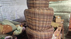 Мои поделки из ротанга.Расцвела петуния