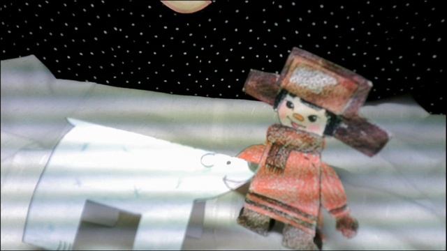 Умка убирает мусор