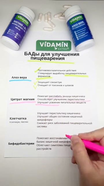 БАДы для пищеварения 

#vidaminextra #видамин #витамин #пищеварение #кишечник #здоровье #витамины #з