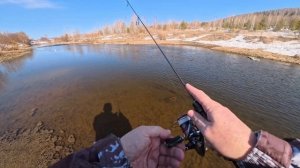 Мирная рыба на весенней речке. Мормышинг Наноджиг Ультралайт