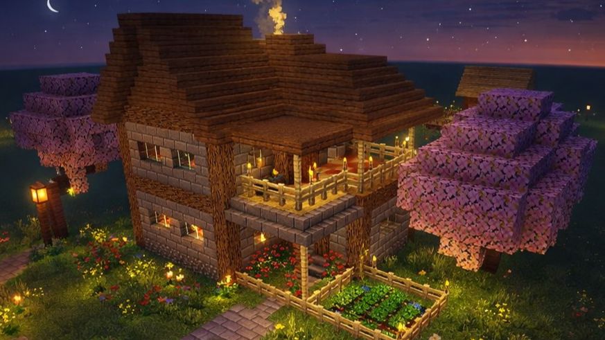 Minecraft . СТРОИМ СРЕДНИЙ ДОМ ДЛЯ СТАРТА!!!!