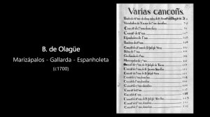 B. de Olagüe: Marizápalos - Gallarda - Espanholeta (c1700)
