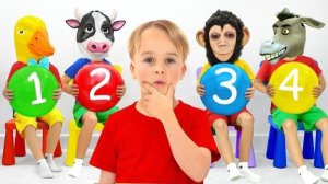 Дети играют в прятки. Веселые истории с масками животных