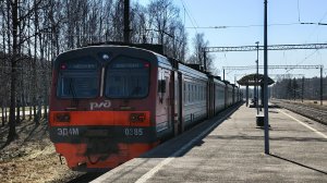 Ранняя весна. Поездка на ЭД4М 0385, Невская Дубровка - Мельничный Ручей.