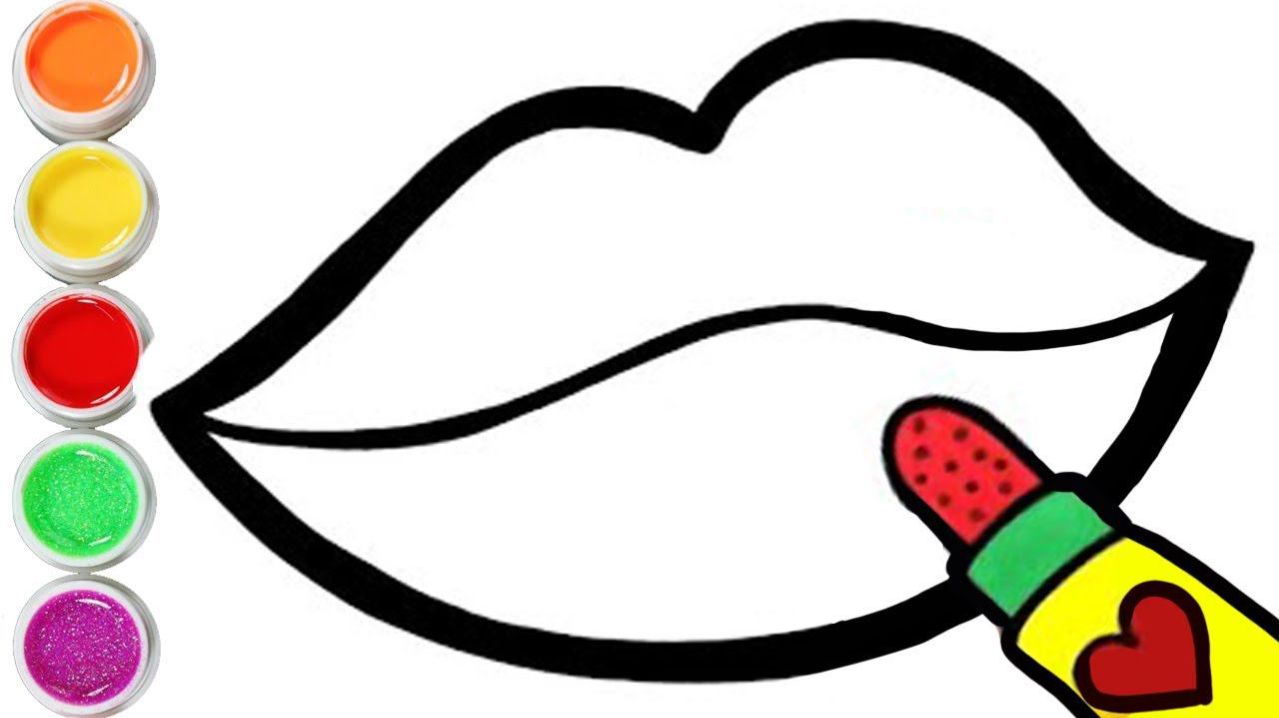 Мультик для детей-Как нарисовать ГУБЫ и ПОМАДУ для ГУБ/Рисование губ и губной помадя для детей