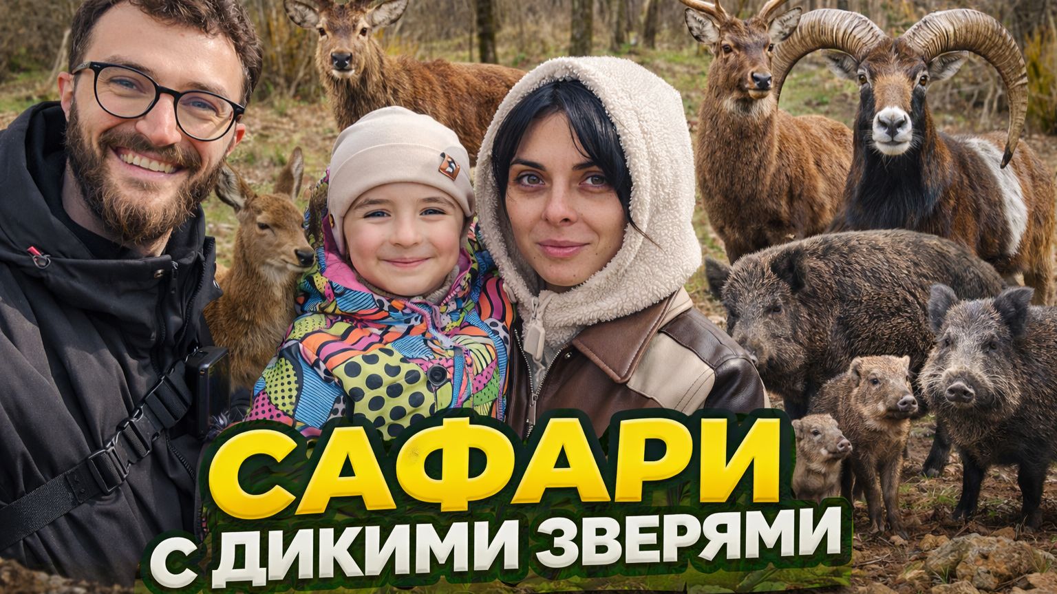 Сафари с дикими зверями 🦌#сафари #олени #кабаны #природа #джипы