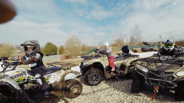 Весенние покатушки на квадроциклах с детьми.