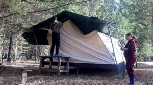 раздавило снегом сафари-тент/разбираем