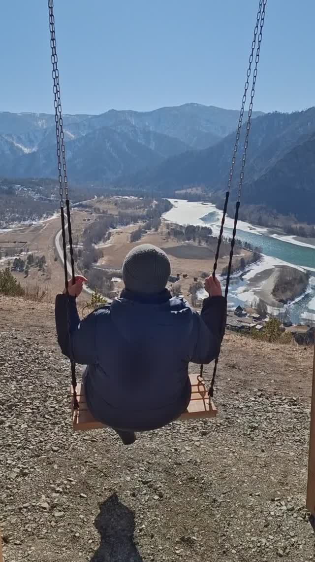 Качели над Катунью у села #Толгоек #Катунь #Алтай