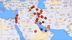Анимированная карта боевых действий Иранского конфликта с 28 февраля по 28 марта 2026 года