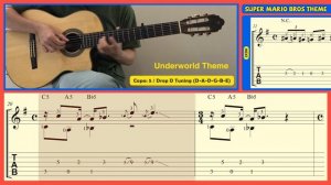 SUPER MARIO BROS THEME на Гитаре. Уроки Гитары. Ноты и табы для Гитары Rainy Day Studio