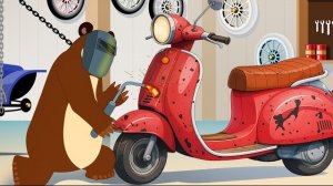🐻✨Что происходит, когда Медведь чинит скутер🛵 |  Анимация сельскохозяйственной техники