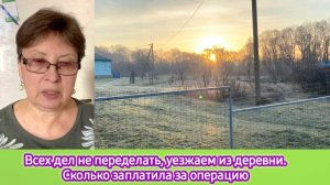 Всех дел не переделать. Уезжаем из деревни. Сколько я заплатила за операцию