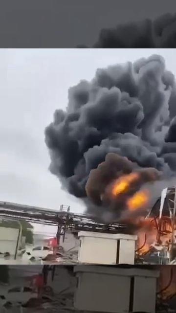 Пожар на химзаводе в Израиле в Рамат-Ховав.