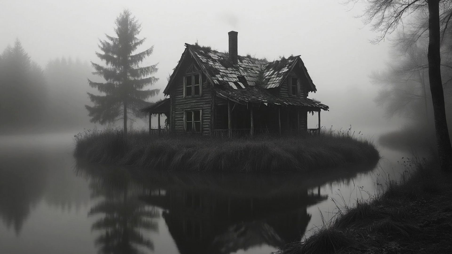 Меланхоличный эмбиент-джаз 🌙 Туманная ночь для сна и расслабления | Черно-белое настроение