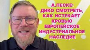 А.ПЕСКЕ: Европа в обозримом будущем в технологическом аспекте превратится в регион третьего мира