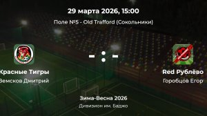 Дивизион им. Баджо. Красные тигры - Red Рулёво. Детская лига CityFootball